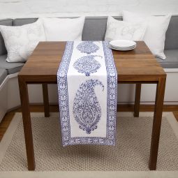 Malabar Large Paisley Runner - Deep Blue